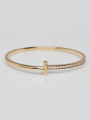 Tiffany & Co. 18k Yellow Gold and Diamond T1 Narrow Hinged Bracelet Size S