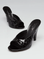 Louis Vuitton Black Monogram Patent Leather Revival Mule Size 6.5/37