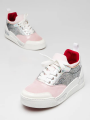 Christian Louboutin Pink/White Leather Holographic Glitter Aurelian Sneakers Size 5.5/36