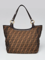 Fendi Tobacco Zucca Print Canvas and Leather Tote Bag - 8BH187